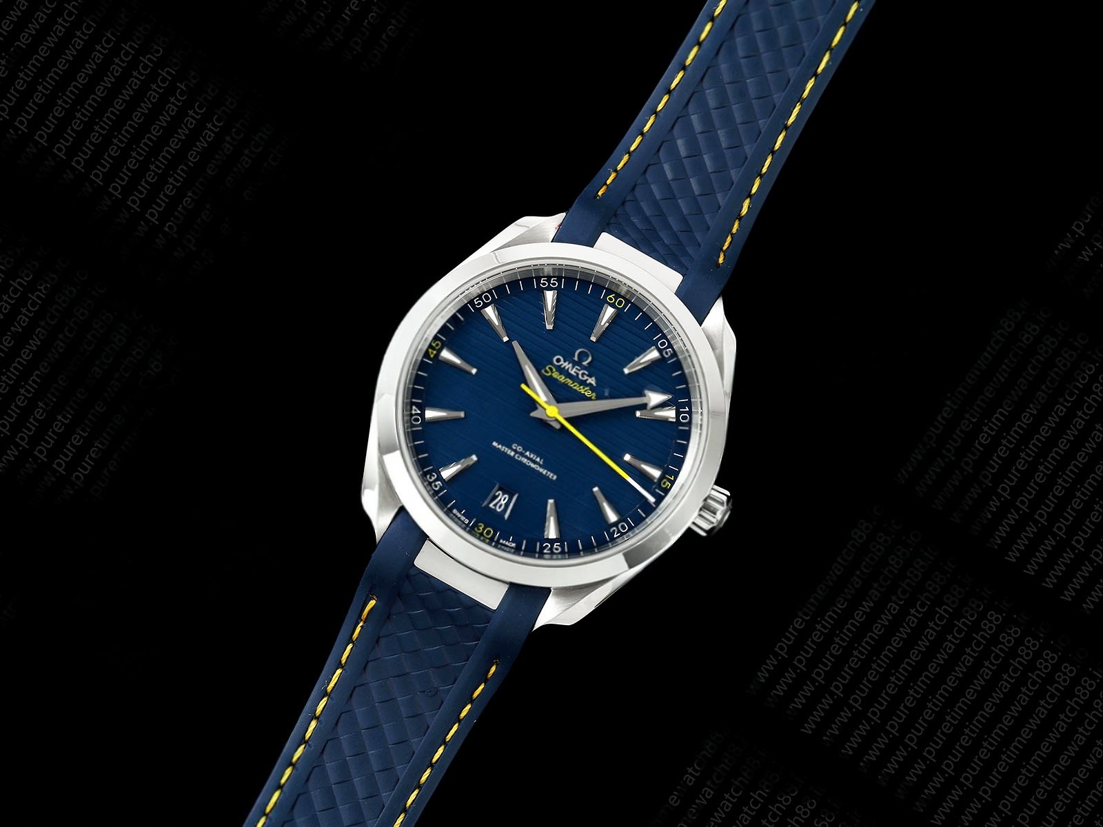 Aqua Terra 150m 'Mondo' 41mm SS VSF 1:1 Best Edition Blue Textured Dial on Rubber Strap A8900 Super Clone